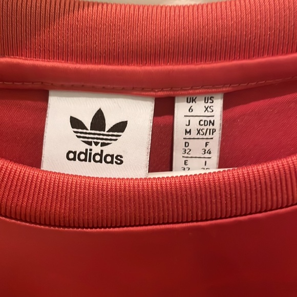 Adidas Orange Satin Cropped Short Sleeve - Picture 2 of 5